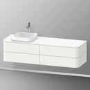 Duravit Happy D.2 Plus vanity unit with 4 pull-out compartments for countertop and countertop washbasin, with interior system in walnut