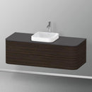 Duravit Happy D.2 Plus vanity unit with 2 pull-out compartments for countertop and countertop washbasin, with interior system in walnut