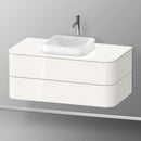 Duravit Happy D.2 Plus vanity unit with 2 pull-out compartments for countertop and countertop washbasin, with interior system in walnut