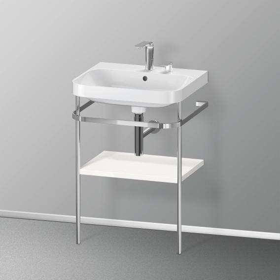 Duravit Happy D.2 Plus 洗臉盆，附金屬控制台和 1 個層架