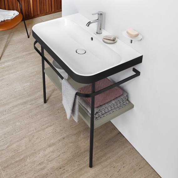 Duravit Happy D.2 Plus washbasin with metal console and 1 shelf