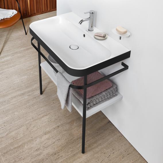 Duravit Happy D.2 Plus washbasin with metal console and 1 shelf