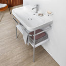 Duravit Happy D.2 Plus washbasin with metal console and 1 shelf