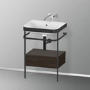 Duravit Happy D.2 Plus 洗臉盆，帶金屬控制台和台下裝置，帶 1 個拉出式隔間