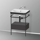 Duravit Happy D.2 Plus 洗臉盆，帶金屬控制台和台下裝置，帶 1 個拉出式隔間