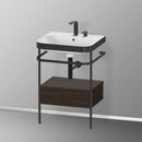 Duravit Happy D.2 Plus 洗臉盆，帶金屬控制台和台下裝置，帶 1 個拉出式隔間