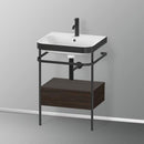 Duravit Happy D.2 Plus 洗臉盆，帶金屬控制台和台下裝置，帶 1 個拉出式隔間