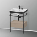 Duravit Happy D.2 Plus 洗臉盆，帶金屬控制台和台下裝置，帶 1 個拉出式隔間