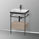 Duravit Happy D.2 Plus 洗臉盆，帶金屬控制台和台下裝置，帶 1 個拉出式隔間