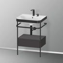 Duravit Happy D.2 Plus 洗臉盆，帶金屬控制台和台下裝置，帶 1 個拉出式隔間