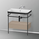 Duravit Happy D.2 Plus 洗臉盆，帶金屬控制台和台下裝置，帶 1 個拉出式隔間