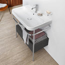 Duravit Happy D.2 Plus 洗臉盆，帶金屬控制台和台下裝置，帶 1 個拉出式隔間