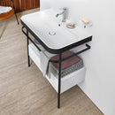 Duravit Happy D.2 Plus 洗臉盆，帶金屬控制台和台下裝置，帶 1 個拉出式隔間