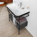 Duravit Happy D.2 Plus 洗臉盆，帶金屬控制台和台下裝置，帶 1 個拉出式隔間