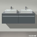 Duravit Ketho vanity unit with 2 pull-out compartments, for 2 drop-in basins