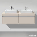 Duravit Ketho vanity unit with 2 pull-out compartments, for 2 drop-in basins