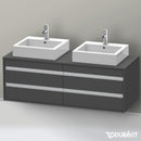 Duravit Ketho vanity unit with 4 pull-out compartments, for 2 drop-in basins