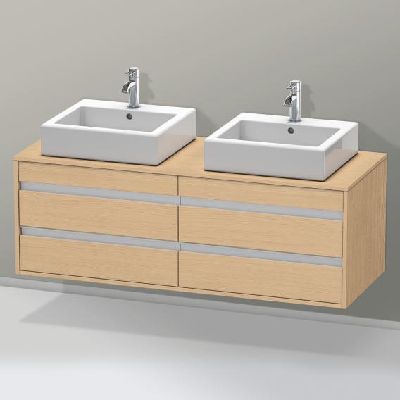 Duravit Ketho vanity unit with 4 pull-out compartments, for 2 drop-in basins