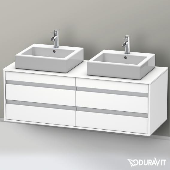 Duravit Ketho vanity unit with 4 pull-out compartments, for 2 drop-in basins