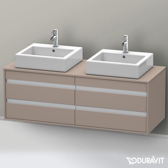 Duravit Ketho vanity unit with 4 pull-out compartments, for 2 drop-in basins