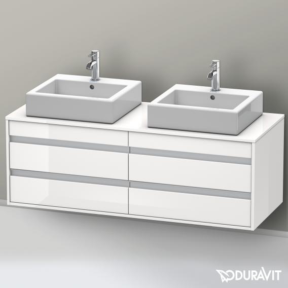 Duravit Ketho vanity unit with 4 pull-out compartments, for 2 drop-in basins