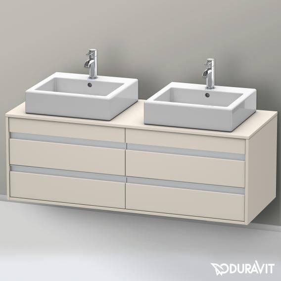 Duravit Ketho vanity unit with 4 pull-out compartments, for 2 drop-in basins