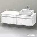Duravit Ketho 梳妝台適用於檯面洗臉盆，附 2 個拉出式隔間
