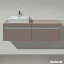 Duravit Ketho 梳妝台適用於檯面洗臉盆，附 2 個拉出式隔間