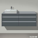 Duravit Ketho 梳妝台適用於檯面洗臉盆，附 4 個拉出式隔間