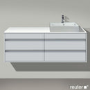 Duravit Ketho 梳妝台適用於檯面洗臉盆，附 4 個拉出式隔間