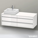 Duravit Ketho 梳妝台適用於檯面洗臉盆，附 4 個拉出式隔間