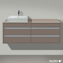 Duravit Ketho 梳妝台適用於檯面洗臉盆，附 4 個拉出式隔間