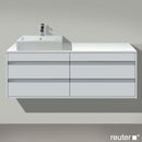 Duravit Ketho 梳妝台適用於檯面洗臉盆，附 4 個拉出式隔間