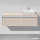 Duravit Ketho 梳妝台適用於檯面洗臉盆，附 2 個拉出式隔間