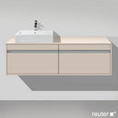 Duravit Ketho 梳妝台適用於檯面洗臉盆，附 2 個拉出式隔間