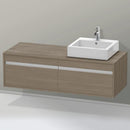 Duravit Ketho 梳妝台適用於檯面洗臉盆，附 2 個拉出式隔間