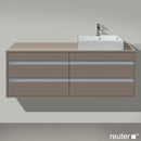 Duravit Ketho 梳妝台適用於檯面洗臉盆，附 4 個拉出式隔間