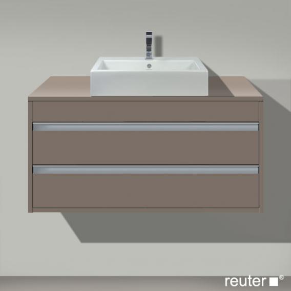 Duravit Ketho 梳妝台適用於檯面洗臉盆，附 2 個拉出式隔間