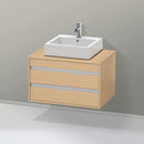 Duravit Ketho 梳妝台適用於檯面洗臉盆，附 2 個拉出式隔間