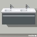 Duravit Ketho vanity unit for double washbasin with 1 pull-out compartment