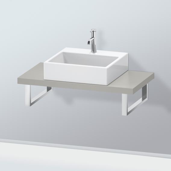 Duravit L-Cube 檯面，適用於 1 個檯面盆/嵌入式盆 緊湊型霧面混凝土灰色