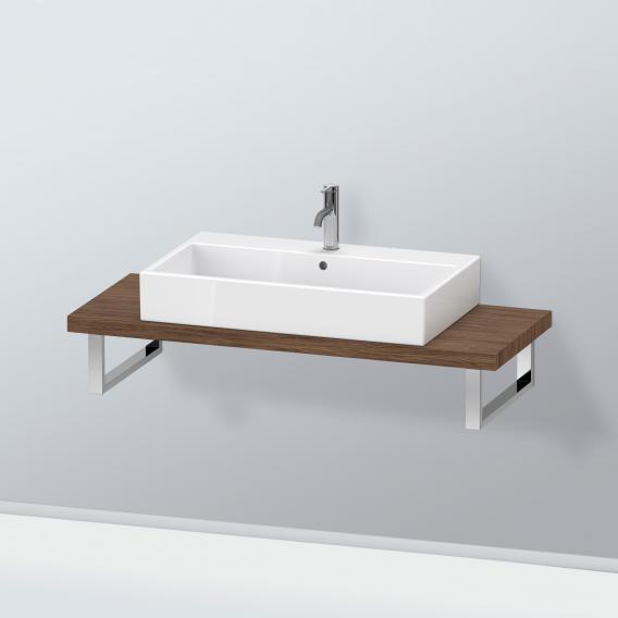 Duravit L-Cube 檯面，適用於 1 個檯面盆/嵌入式盆 緊湊型黑胡桃木