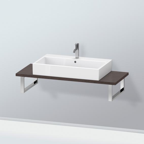 Duravit L-Cube 檯面，適用於 1 個檯面盆/嵌入式盆 緊湊型拉絲深色橡木