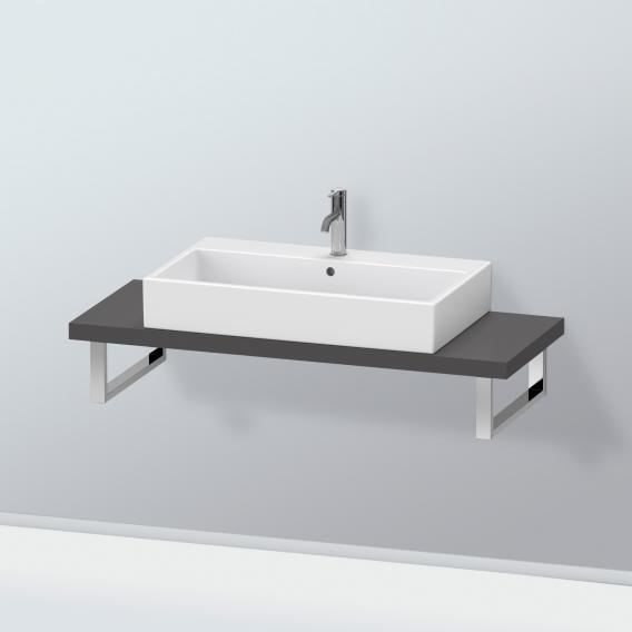 Duravit L-Cube 檯面，適用於 1 個檯面盆/嵌入式盆 緻密霧面石墨