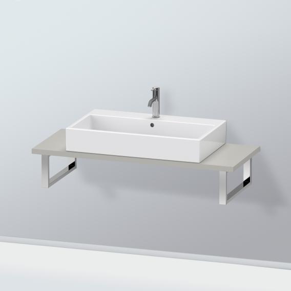 Duravit L-Cube 檯面，適用於 1 個檯面盆/嵌入式盆 緊湊型霧面混凝土灰色