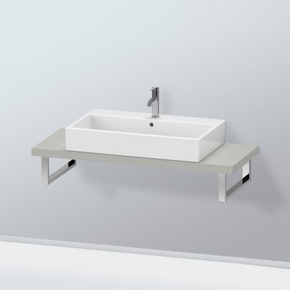 Duravit L-Cube 檯面，適用於 1 個檯面盆/嵌入式盆 緊湊型霧面混凝土灰色