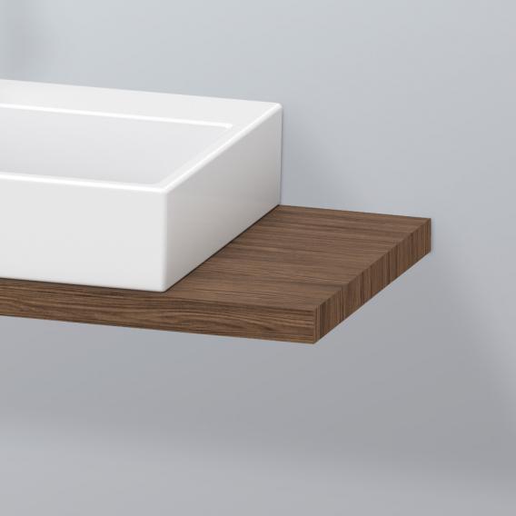 Duravit L-Cube 檯面，適用於 1 個檯面盆/嵌入式盆 緊湊型黑胡桃木