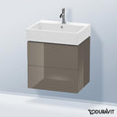 Duravit L-Cube vanity unit with 2 pull-out compartments, with interior system walnut