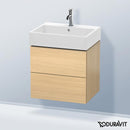 Duravit L-Cube vanity unit with 2 pull-out compartments, with interior system in maple