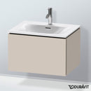 Duravit L-Cube vanity unit with 1 pull-out compartment, with interior system in maple